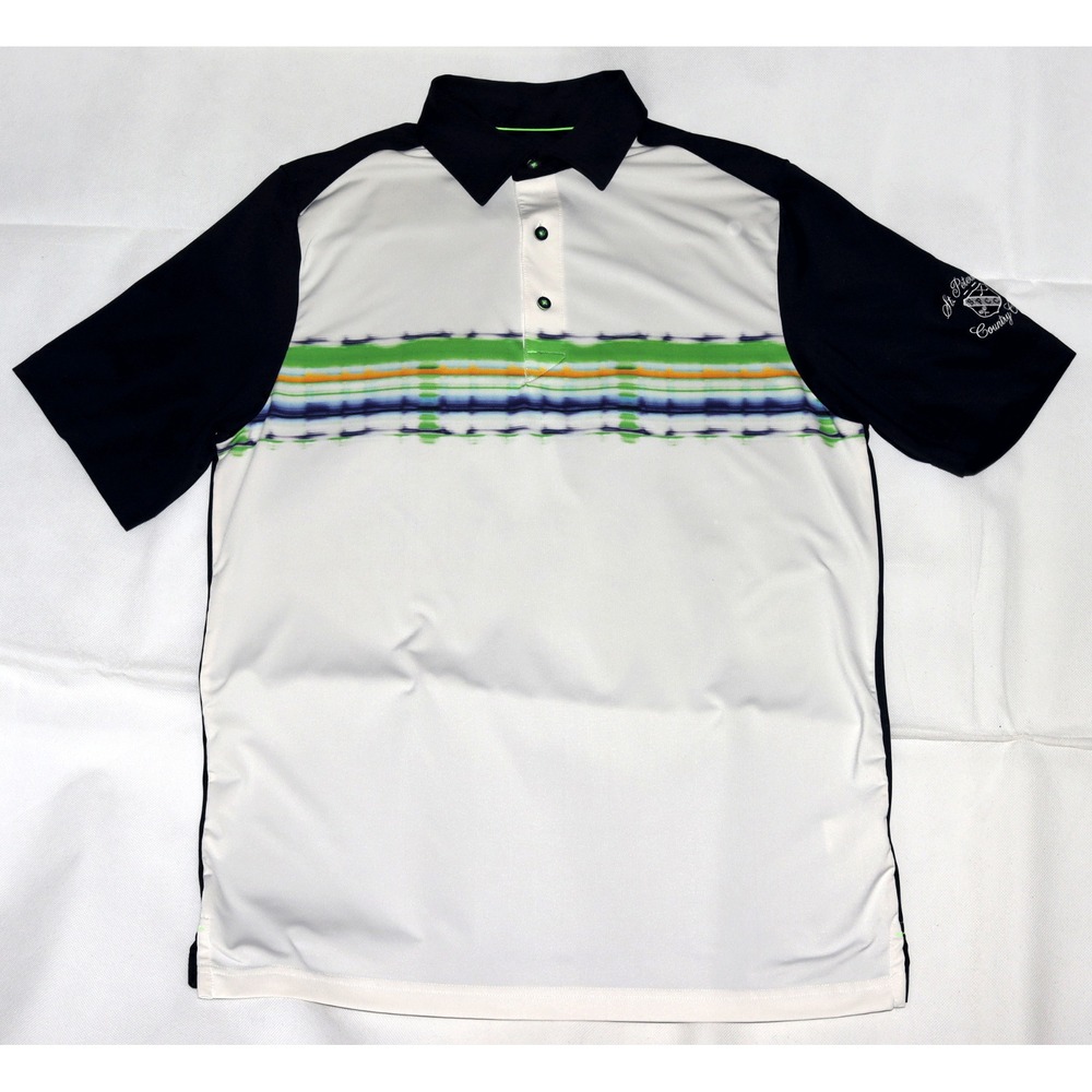 Greg Norman Play Dry Saint Peterburg Men Short Sleeve Golf Polo Shirt Size Small